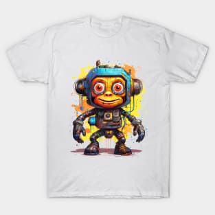 Cartoon monkey robots. T-Shirt, Sticker. T-Shirt